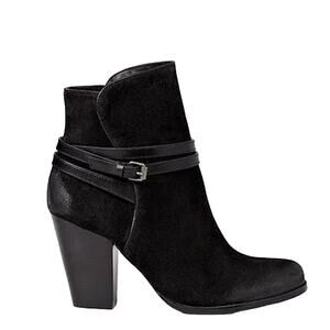 Allsaints Victoria Suede Ankle Buckle Wrap Straps Heeled Boots Black 35.5 5